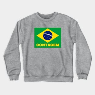 Contagem City in Brazilian Flag Crewneck Sweatshirt